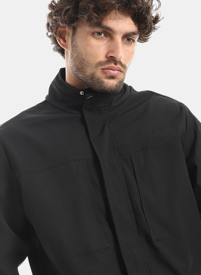 Andora Black Hooded Zip-Up Jacket_Black - Image 2